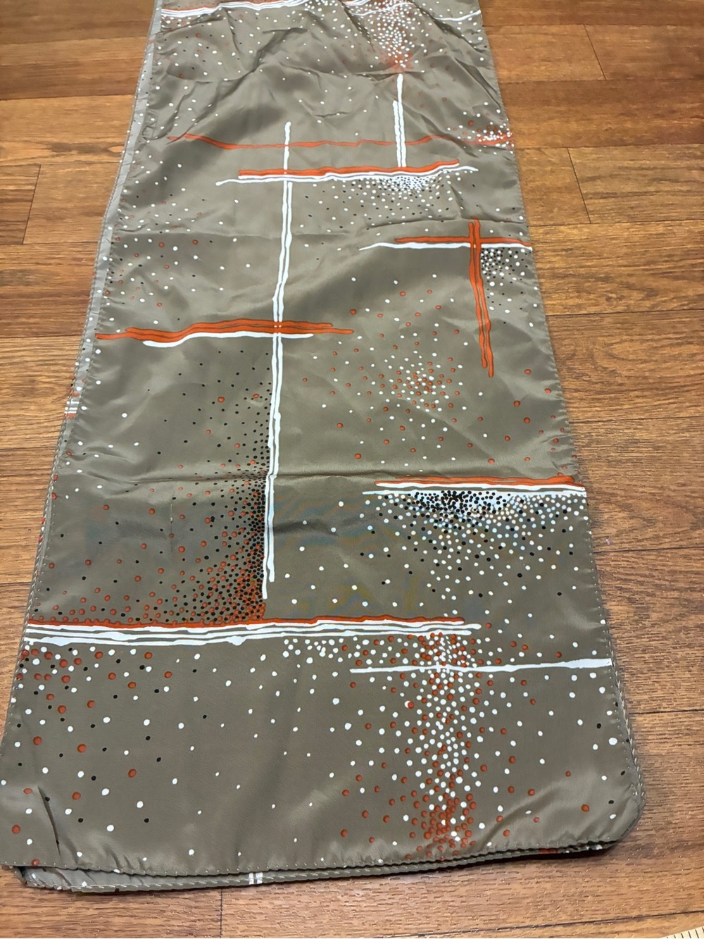 Women’s Scarf Tan with Orange, black and White Accents